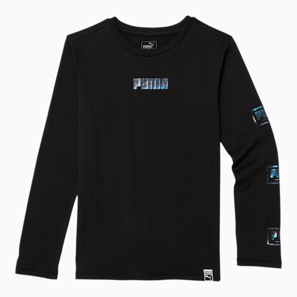 Holiday Pack Boys' Long Sleeve Graphic Tee JR, PUMA BLACK, extralarge