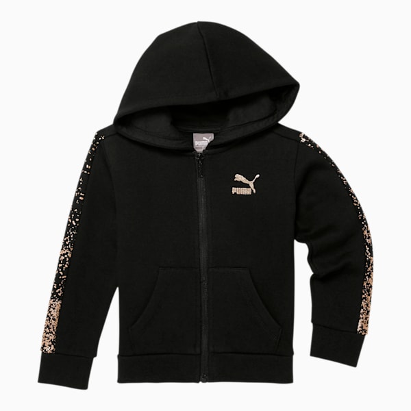 Classics Toddler T7 Full Zip Hoodie, PUMA BLACK, extralarge