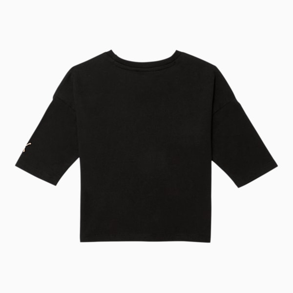Classics Little Kids' 3/4 Sleeve Fashion Tee, PUMA BLACK, extralarge