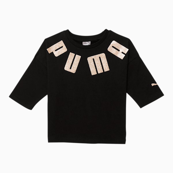 Classics Little Kids' 3/4 Sleeve Fashion Tee, PUMA BLACK, extralarge