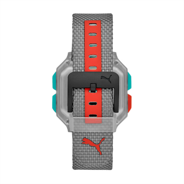 Remix Gray Nylon Digital Watch, Clear/Gray, extralarge