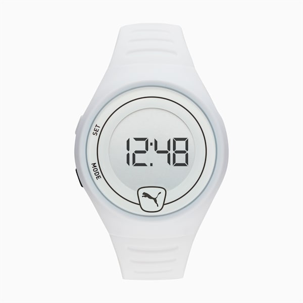 Forever Faster White Digital Watch, White/White, extralarge