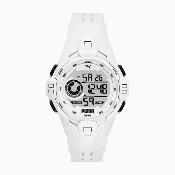 Bold White Digital Watch, White/White, extralarge