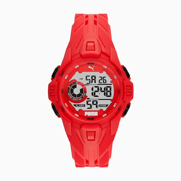 Bold Red Digital Watch, Red/White, extralarge