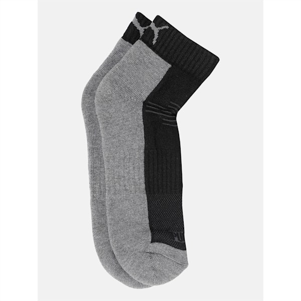 PUMA Multi-Sport Unisex Quarter Socks Pack of 2, Middle Grey Melange