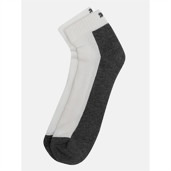 PUMA Multi-Sport Unisex Quarter Socks Pack of 2, White/ Grey, extralarge-IND