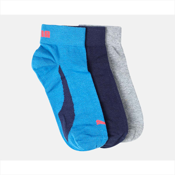 Lifestyle Quarter Socks Pack of 3, Blue/ Grey/ Navy, extralarge-IND