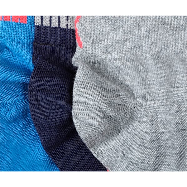 Lifestyle Quarter Socks Pack of 3, Blue/ Grey/ Navy, extralarge-IND