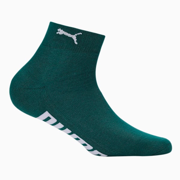 PUMA Half Terry Ankle Length Socks Pack of 3, Varsity Green- Deep Aqua- Tangerine, extralarge-IND