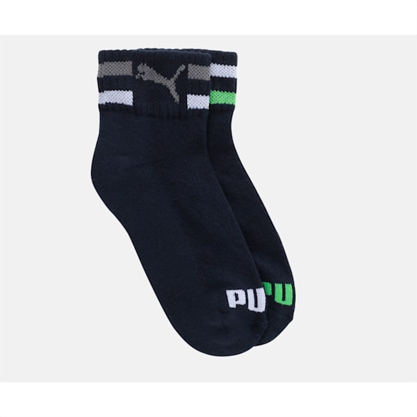 PUMA Sports Kid's Quarter Socks Pack of 2, Navy, extralarge-IND