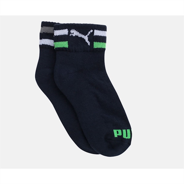 PUMA Sports Kid's Quarter Socks Pack of 2, Navy, extralarge-IND
