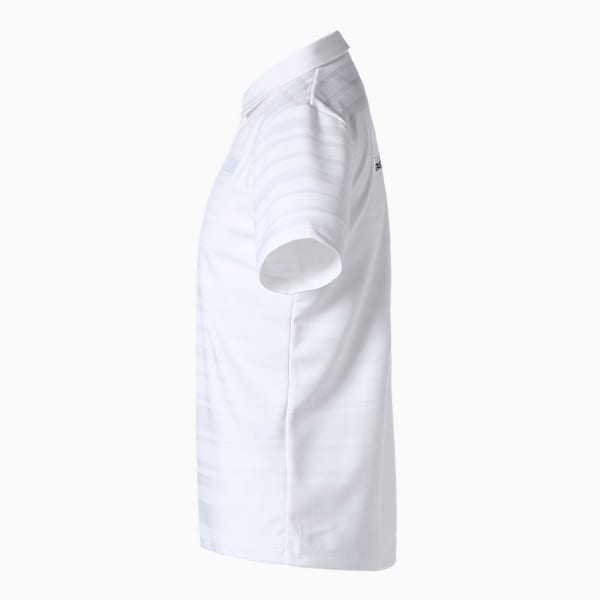 メンズ ゴルフ EGW ジャガードボーダー 半袖 ポロシャツ, Bright White