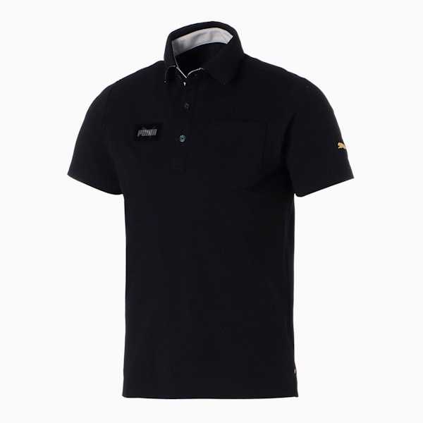 DRYCELL メンズ ゴルフ カラー プーマ ロゴ 半袖 ポロシャツ, Puma Black