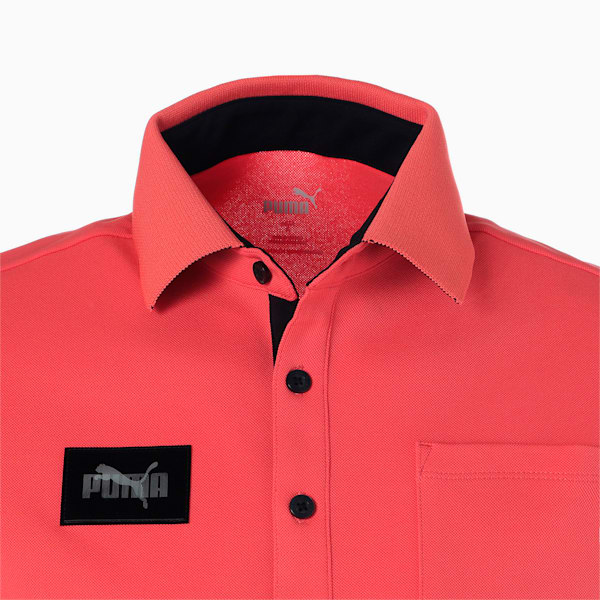 DRYCELL メンズ ゴルフ カラー プーマ ロゴ 半袖 ポロシャツ, HOT CORAL, extralarge-JPN