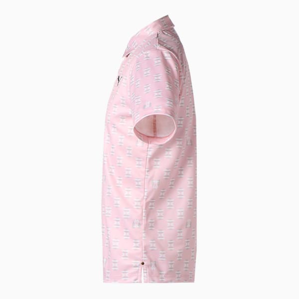 DRYCELL メンズ ゴルフ ダブル ニット プーマ クラフテッド AOP ポロシャツ, CHALK PINK