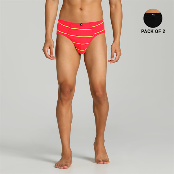 Stretch Men's Street Brief  Pack of 2, Black / Red mix, extralarge-IND