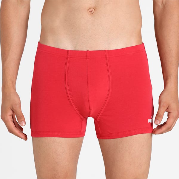 Stretch Plain Men's  Trunk Pack of 2, Red/Medium Grey, extralarge-IND