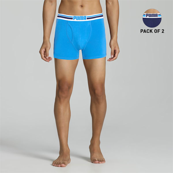Stretch Elastic Waistband Men's Trunks Pack of 2 with EVERFRESH Technology, Peacoat/Star Saphire, extralarge-IND