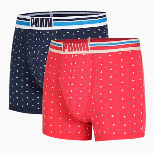 Stretch Polka Men's Trunk Pack of 2, Peacoat/ Red, extralarge-IND