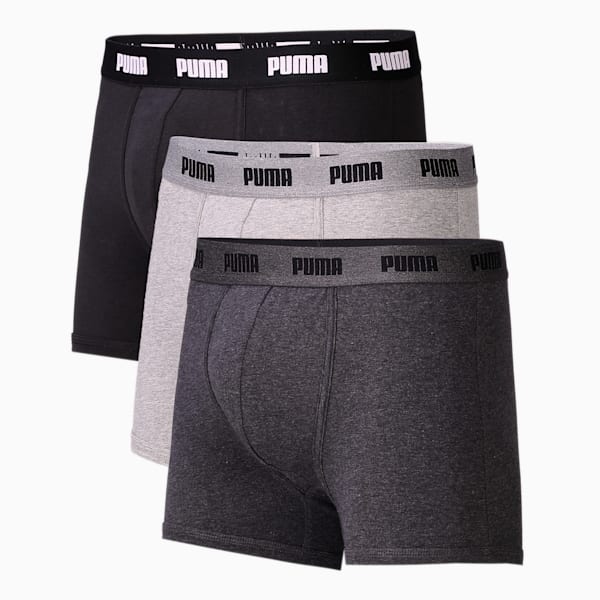 Stretch Plain Men's  Trunk Pack of 3, Puma Black/Mdm Grey/Lt Grey, extralarge-IND