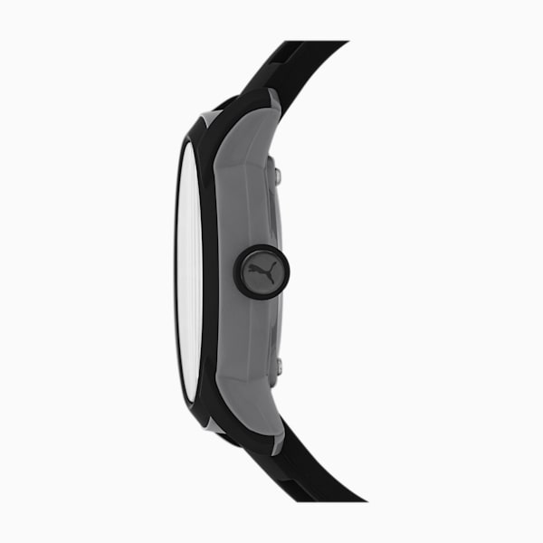 PUMA Silicone Three Hand Men's Watch, Black, extralarge