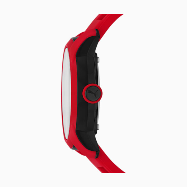 PUMA Silicone Three Hand Men's Watch, Red, extralarge