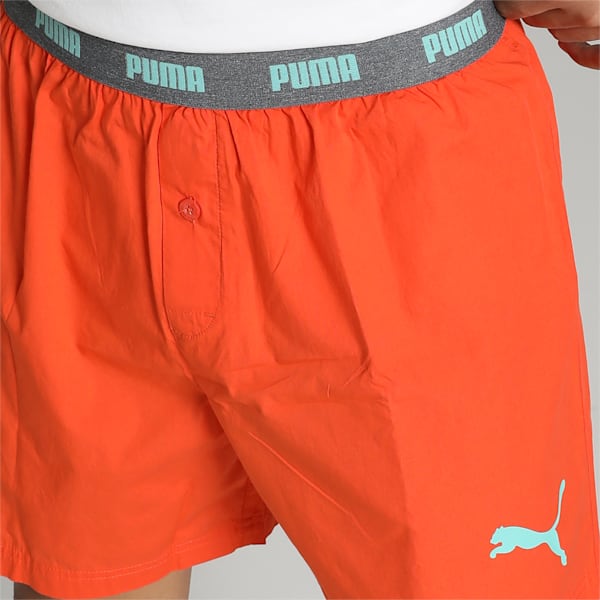 PUMA Men's Woven Boxers, Tigerlily, extralarge-IND