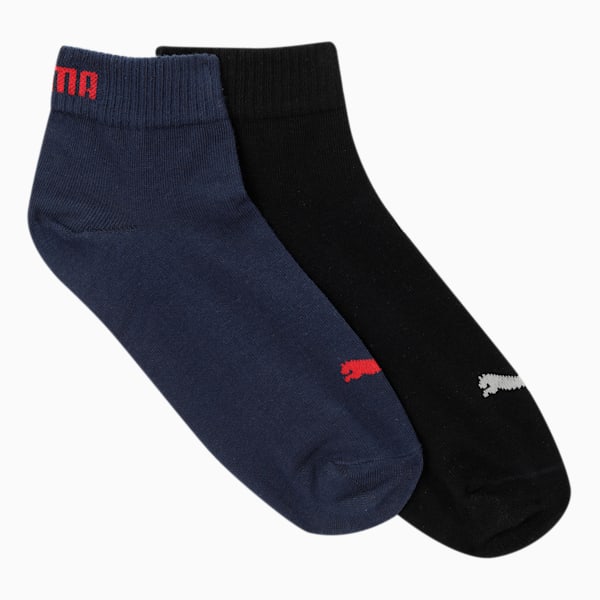 Plain Quarter Socks Pack of 2, Peacoat/Black, extralarge-IND