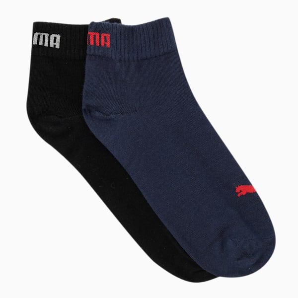 Plain Quarter Socks Pack of 2, Peacoat/Black, extralarge-IND