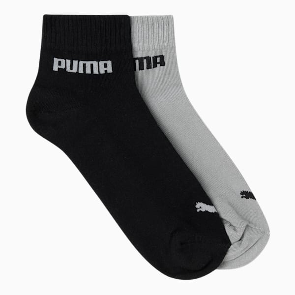 PUMA Unisex Plain Quarter Socks Pack of 2, Quarry/Black, extralarge-IND