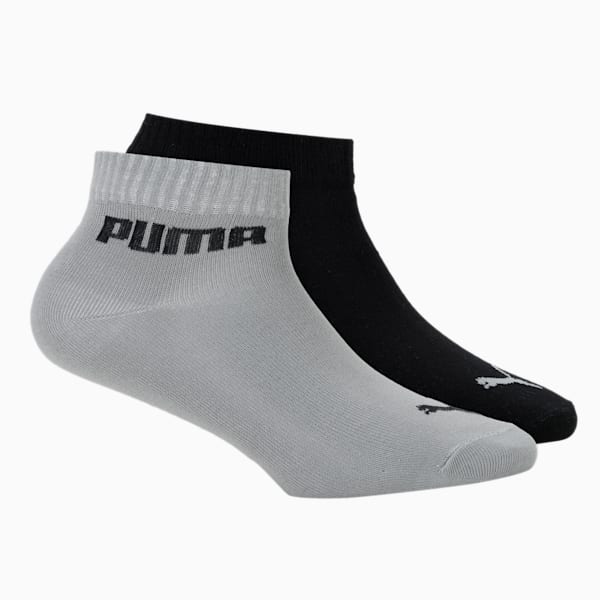 PUMA Unisex Plain Quarter Socks Pack of 2, Quarry/Black, extralarge-IND