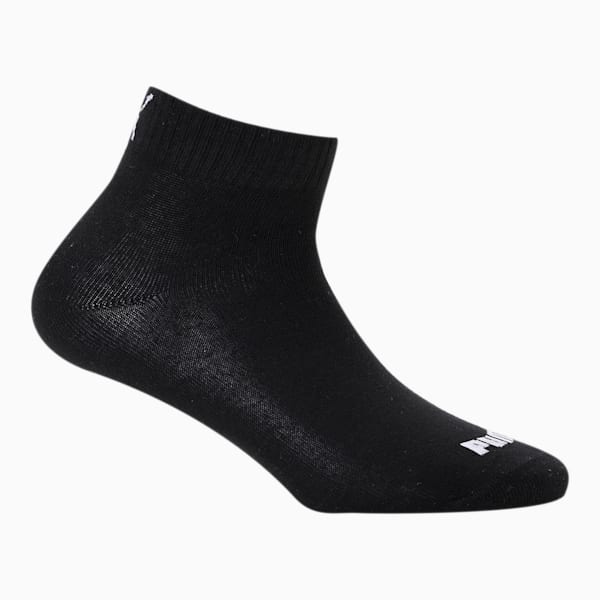 PUMA Unisex Plain Quarter Socks Pack of 3, Black/ Black/ Black, extralarge-IND