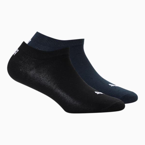 Plain Sneaker Socks Pack of 2, Black/ Navy, extralarge-IND