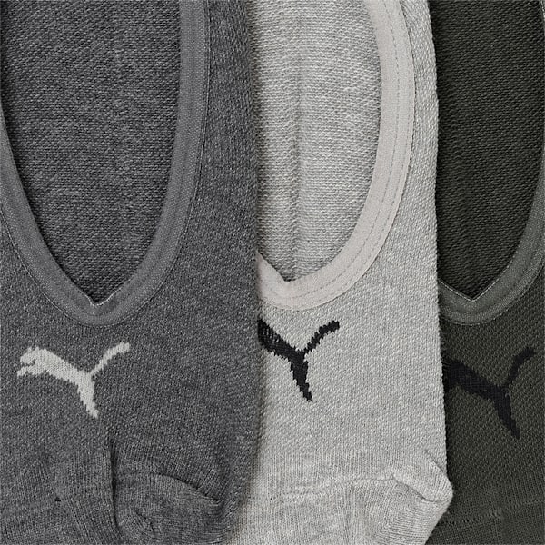 PUMA Footie Unisex No-Show Socks Pack of 3, Forest Night/ Medium Grey Heather/Dark Grey heather, extralarge-IND