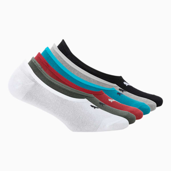 PUMA Footie Unisex Socks Pack of 6, white/black/olive/petrol/pom, extralarge-IND