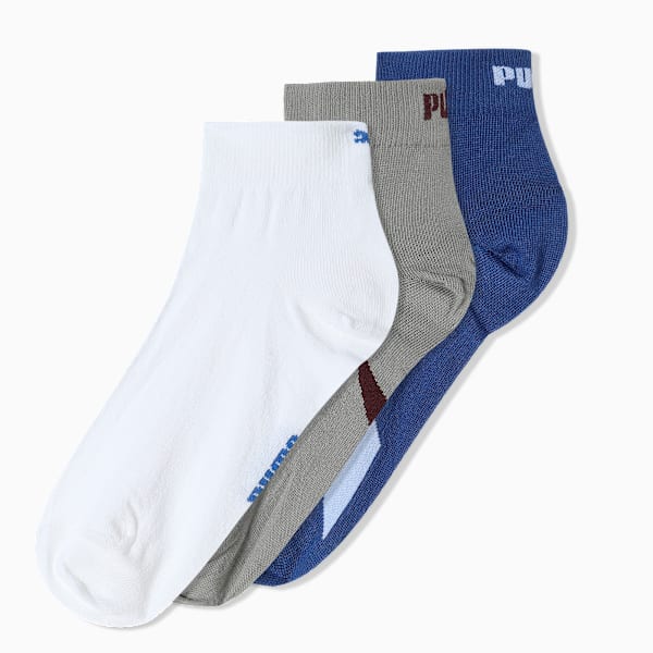 Lifestyle Quarter Socks Pack of 3, Clyde Royale/ team regal red/ Glacial gray/ White, extralarge-IND