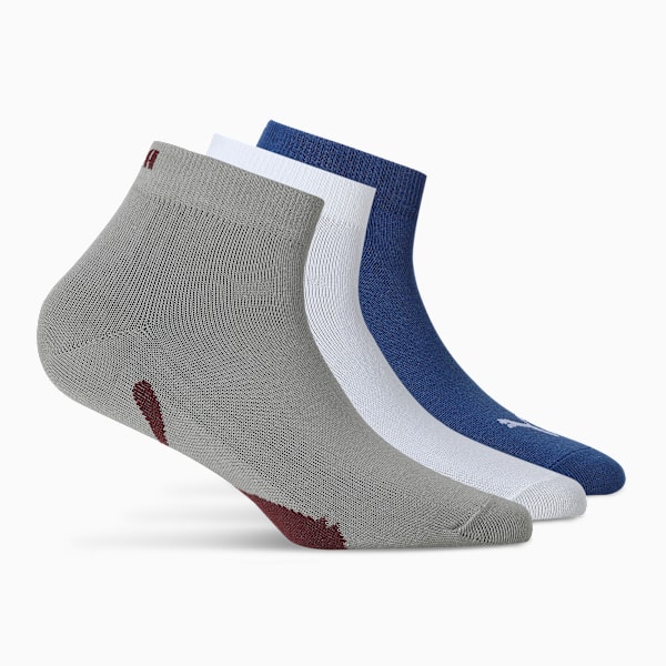 Lifestyle Quarter Socks Pack of 3, Clyde Royale/ team regal red/ Glacial gray/ White, extralarge-IND