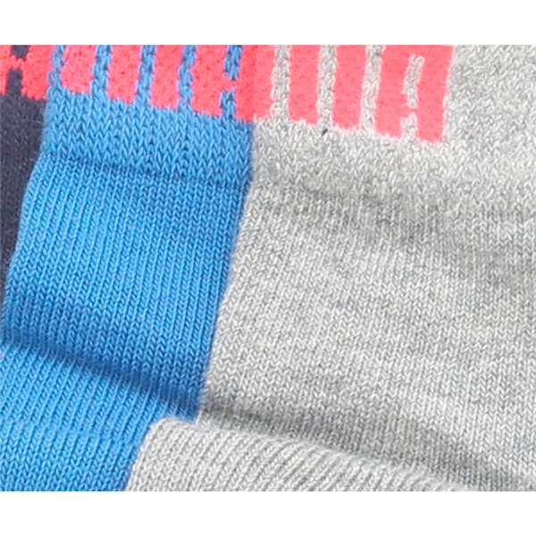 PUMA Unisex Plain Quarter Socks Pack of 3, blue/grey/navy, extralarge-IND
