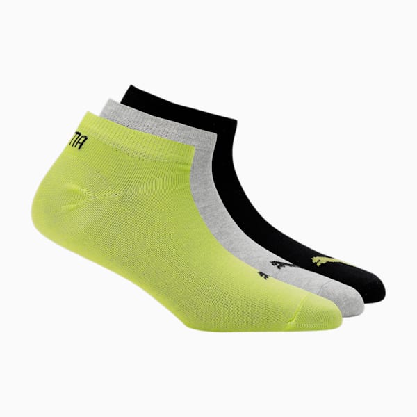 PUMA Unisex Sneaker Socks Pack of 3, lime punch, extralarge-IND