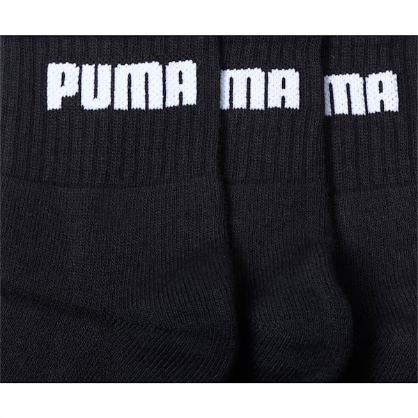 PUMA Cushioned Sport Unisex Quarter Socks Pack of 3, Black/ Black/ Black, extralarge-IND