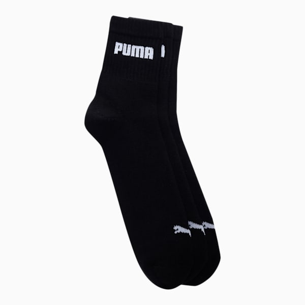 PUMA Cushioned Sport Unisex Quarter Socks Pack of 3, Black/ Black/ Black, extralarge-IND