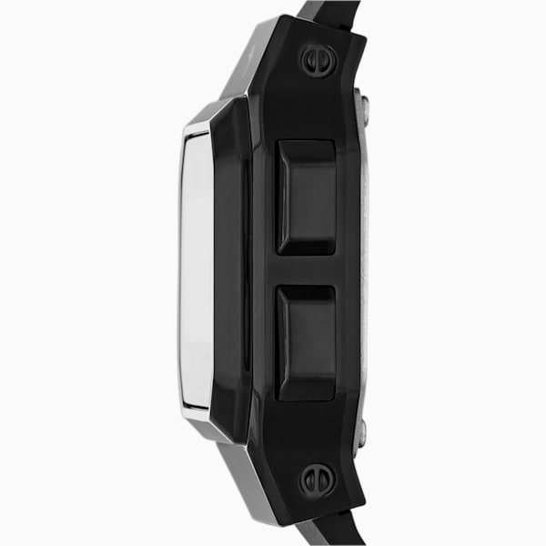 Reloj PUMA Mini Remix LCD de poliuretano negro, Black, extralarge