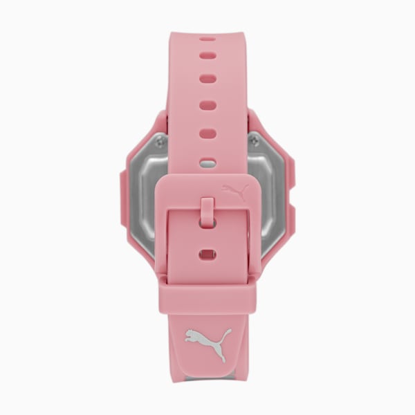 Reloj PUMA Mini Remix LCD de poliuretano rosa, Pink, extralarge