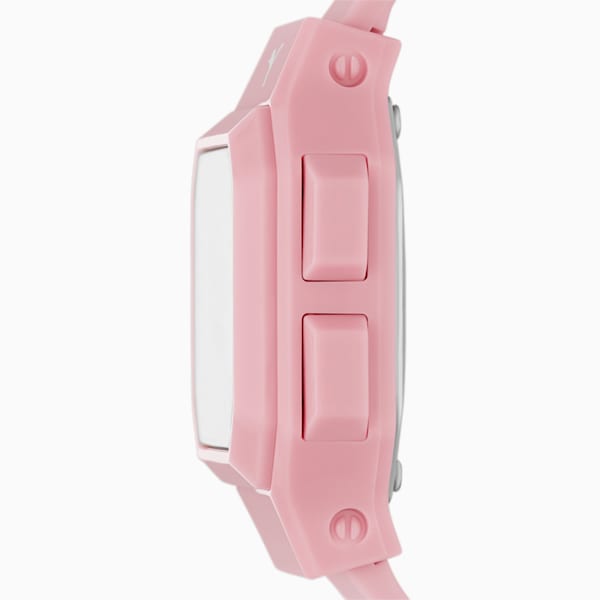 Reloj PUMA Mini Remix LCD de poliuretano rosa, Pink, extralarge