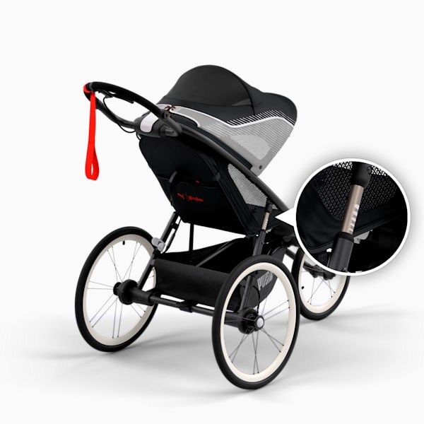 PUMA x CYBEX AVI One Box Stroller, Black - Red, extralarge