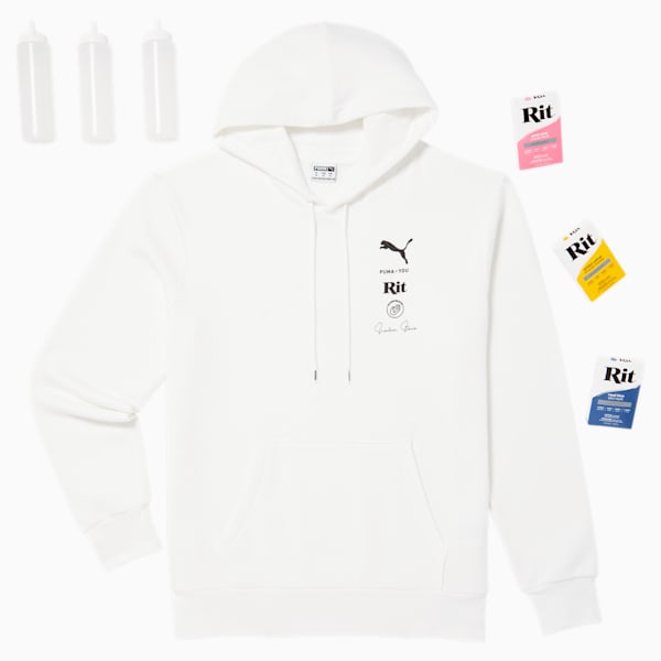 PUMA x YOU Tie Dye Kit Hoodie, White, extralarge