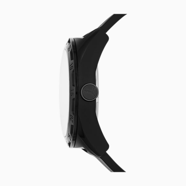 Reloj PUMA Street de tres manecillas en poliuretano negro, Black, extralarge