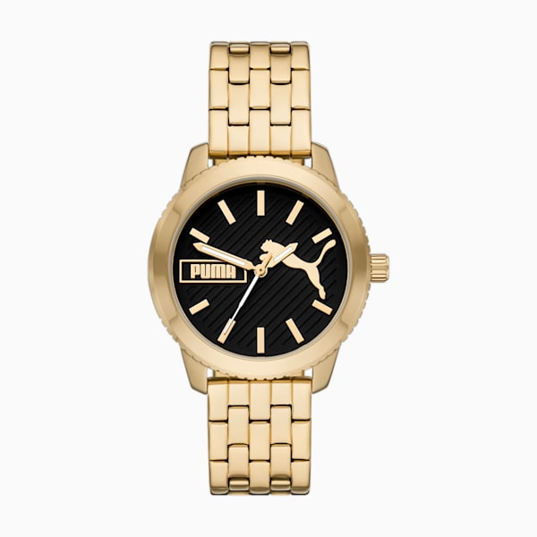 PUMA Ultrafresh Stainless Steel Women's Watch, Gold, extralarge