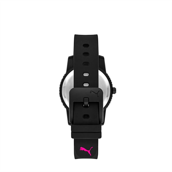 Reloj PUMA Ultrafresh de silicona negra con tres manecillas, Black, extralarge