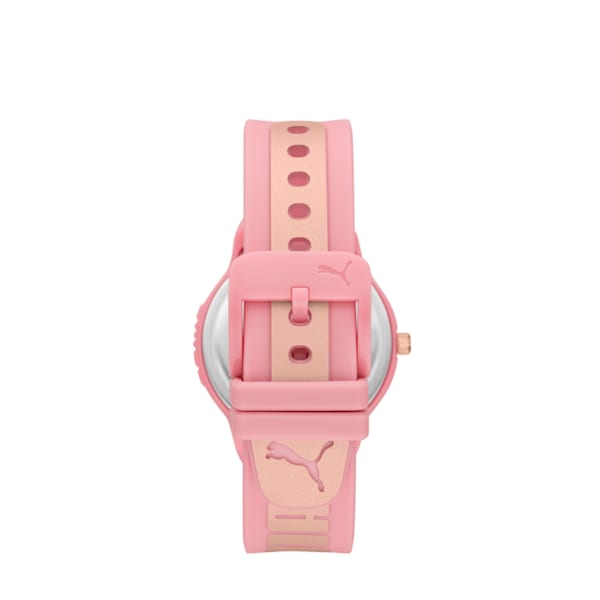 PUMA Reset V2 Three-Hand Pink Polyurethane Watch, Pink, extralarge